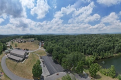 Drone view of asphalt paving project in Frederick, MD