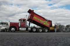 Truck unloading asphalt at a construction site in Frederick, MD