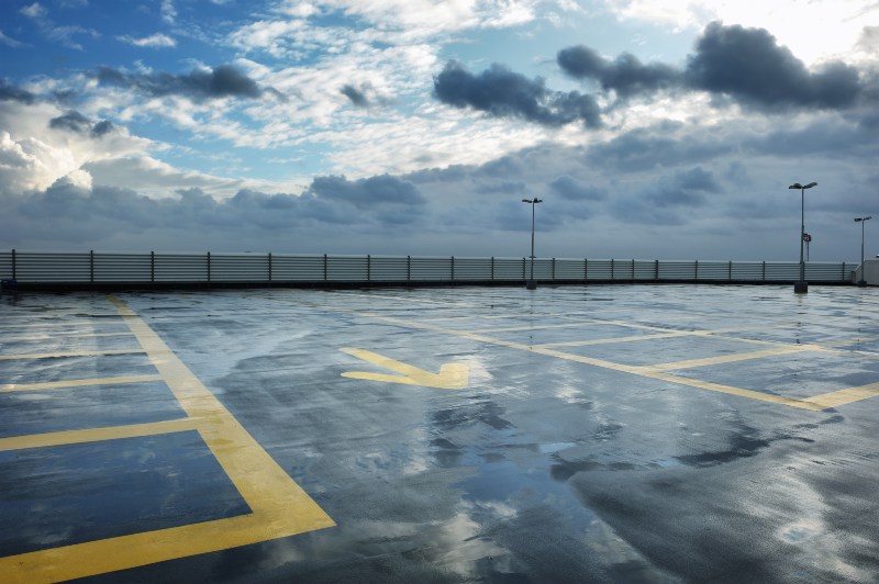 Asphalt Parking Lot in Rainy Season in Frederick, MD